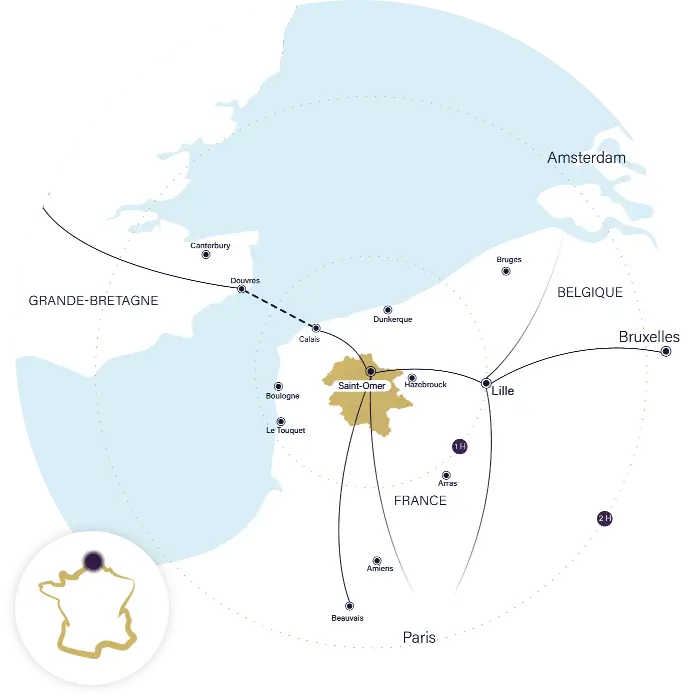 Situation de Saint-Omer en Europe